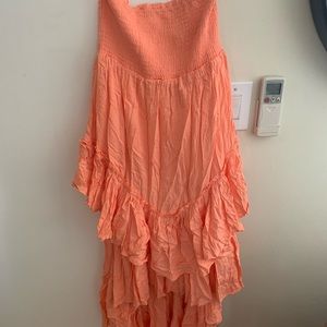 Strapless high low dress